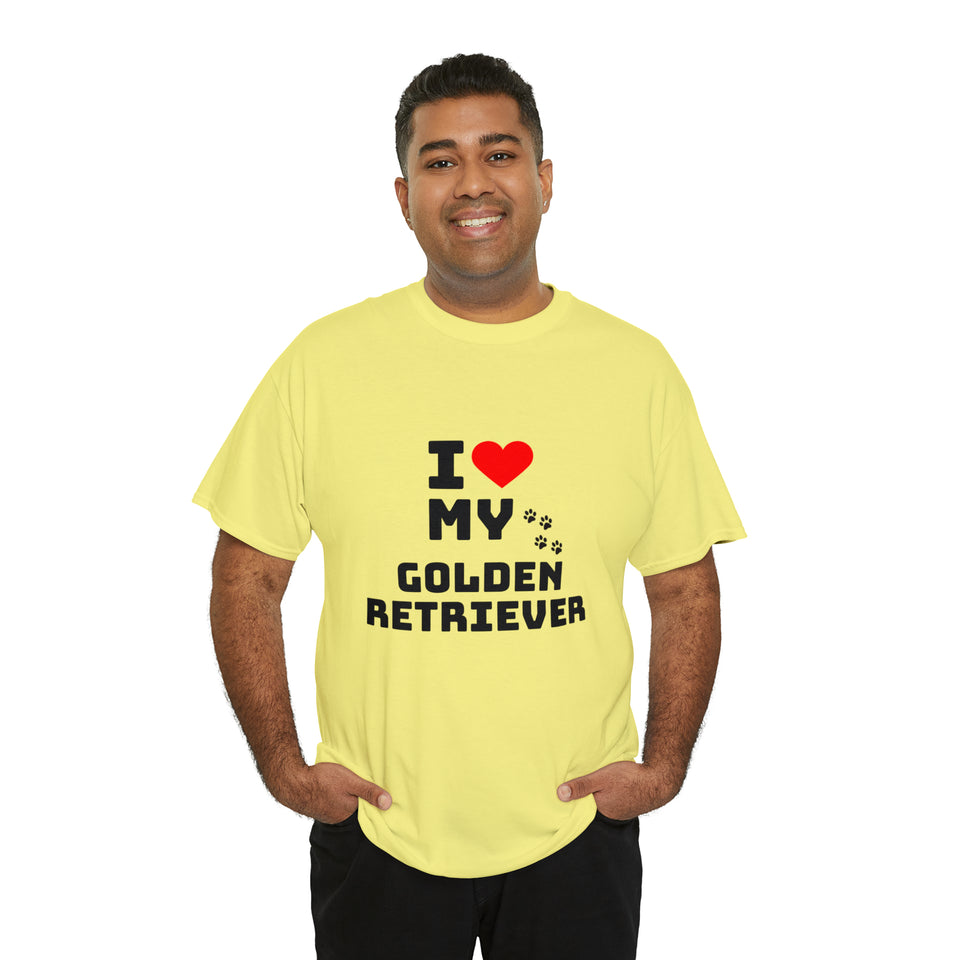 I Love My Golden Retriever Unisex Heavy Cotton Tee