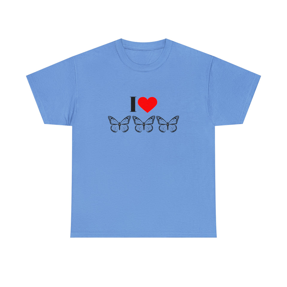 I Love Butterflies Unisex Heavy Cotton Tee