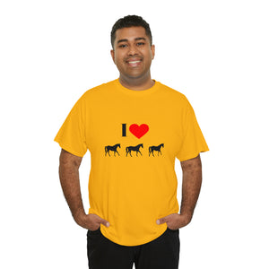 I Love Horses Unisex Heavy Cotton Tee