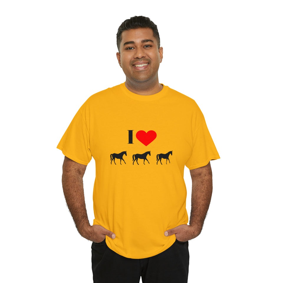 I Love Horses Unisex Heavy Cotton Tee