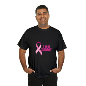 1 Year Survivor Unisex Heavy Cotton Tee