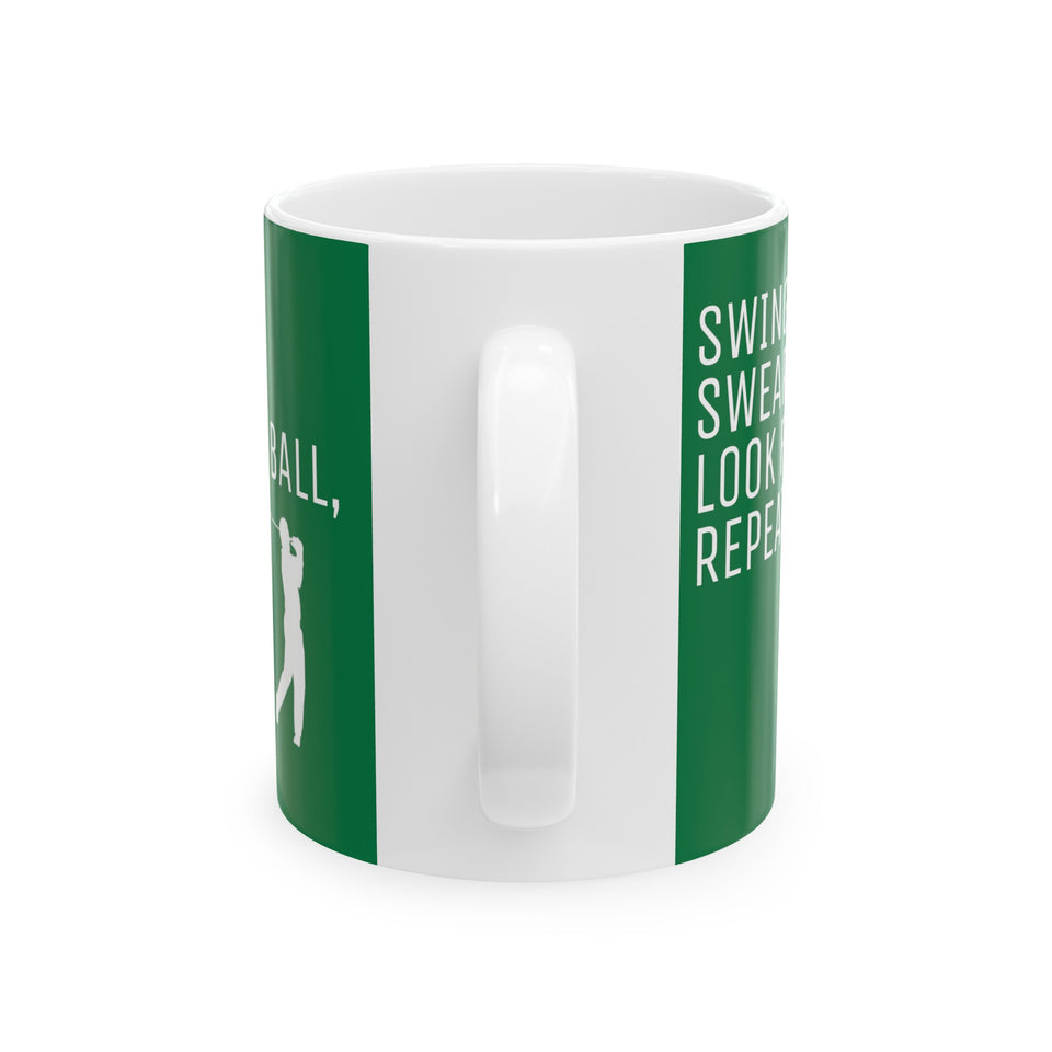 Golfer Swing Ceramic Mug, (11oz, 15oz)