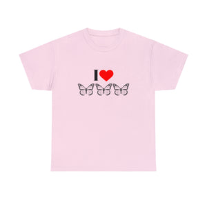 I Love Butterflies Unisex Heavy Cotton Tee