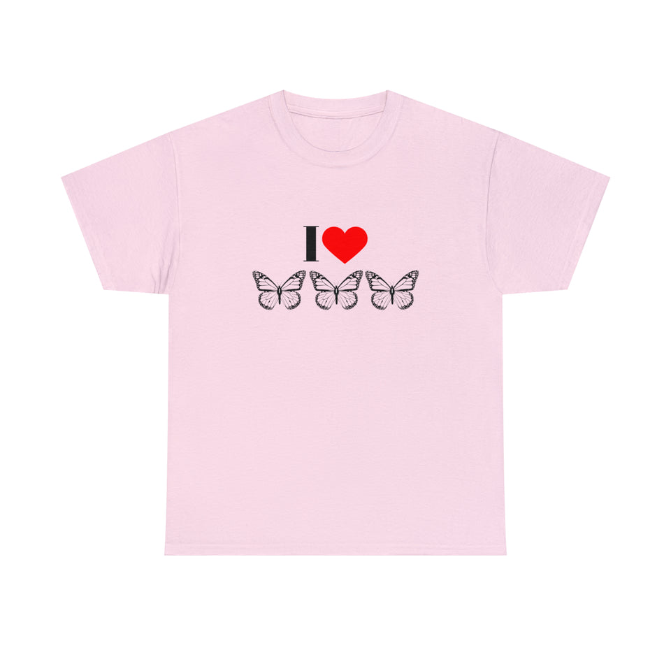 I Love Butterflies Unisex Heavy Cotton Tee