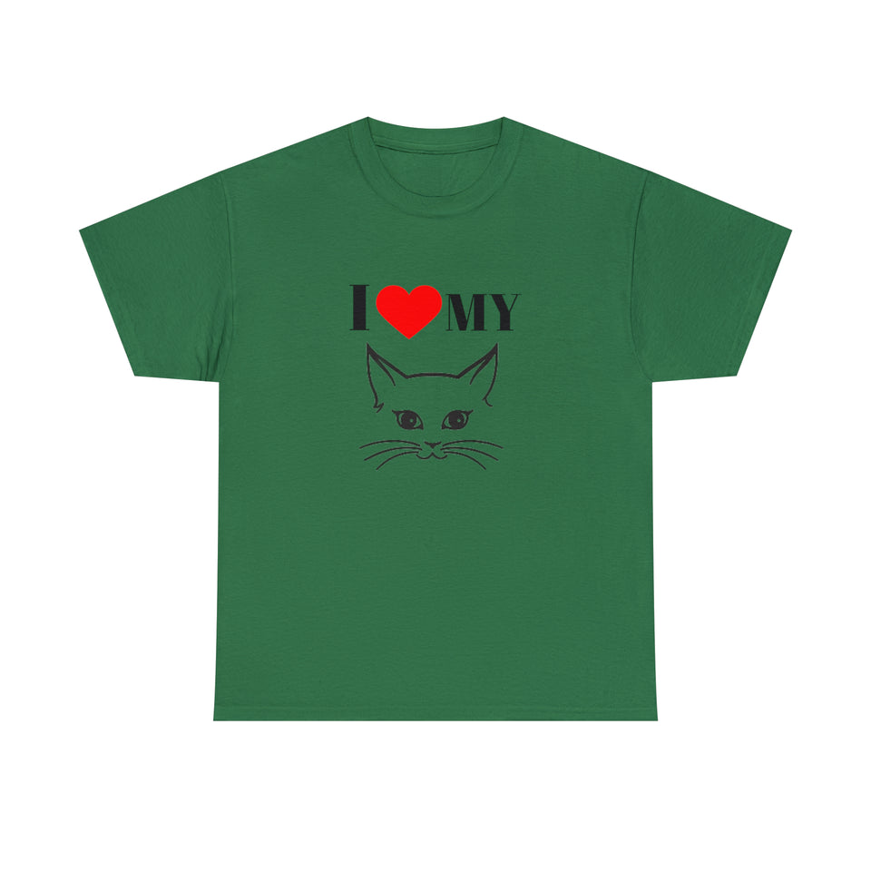 I Love My Cat Unisex Heavy Cotton Tee