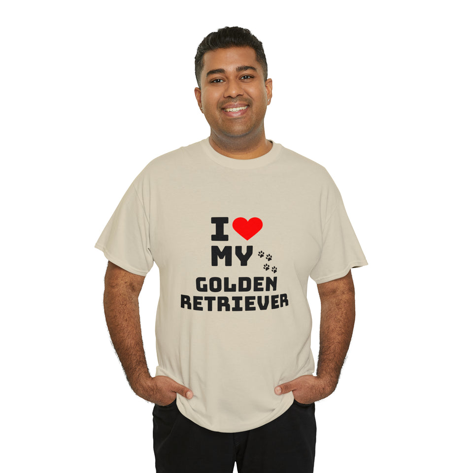 I Love My Golden Retriever Unisex Heavy Cotton Tee