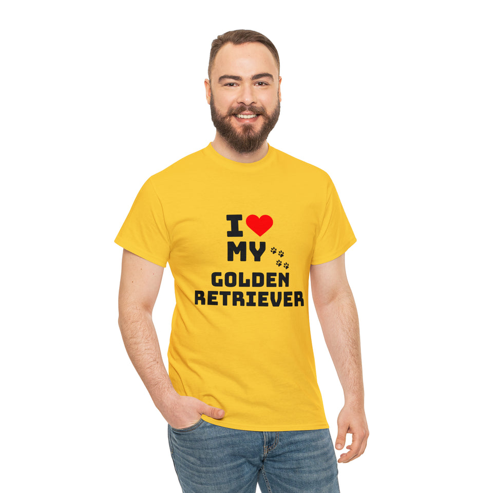 I Love My Golden Retriever Unisex Heavy Cotton Tee