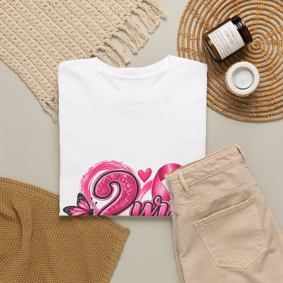 2 Yr Survivor Breast Cancer Awareness Unisex Heavy Cotton Tee