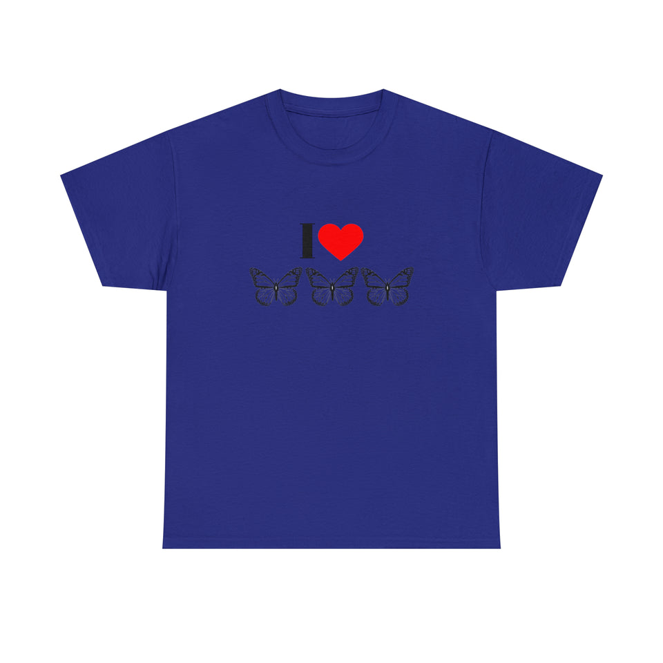 I Love Butterflies Unisex Heavy Cotton Tee