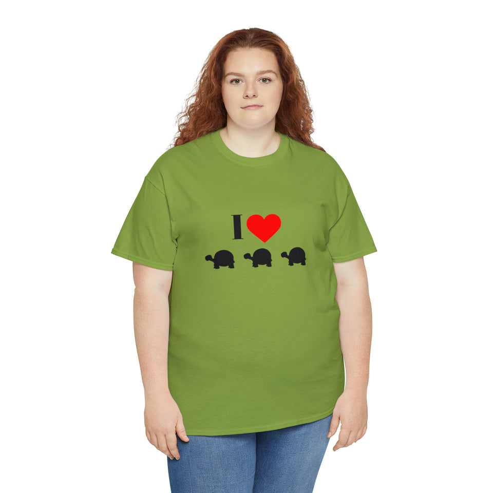 I Love Turtles Unisex Heavy Cotton Tee