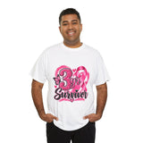 3 Yr Survivor Breast Cancer Awareness Unisex Heavy Cotton Tee
