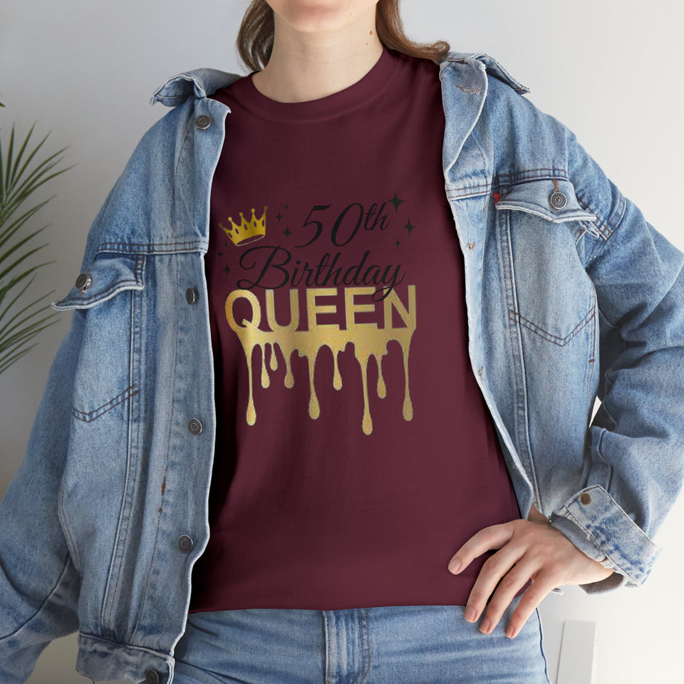 50th Birthday Queen Unisex Heavy Cotton Tee