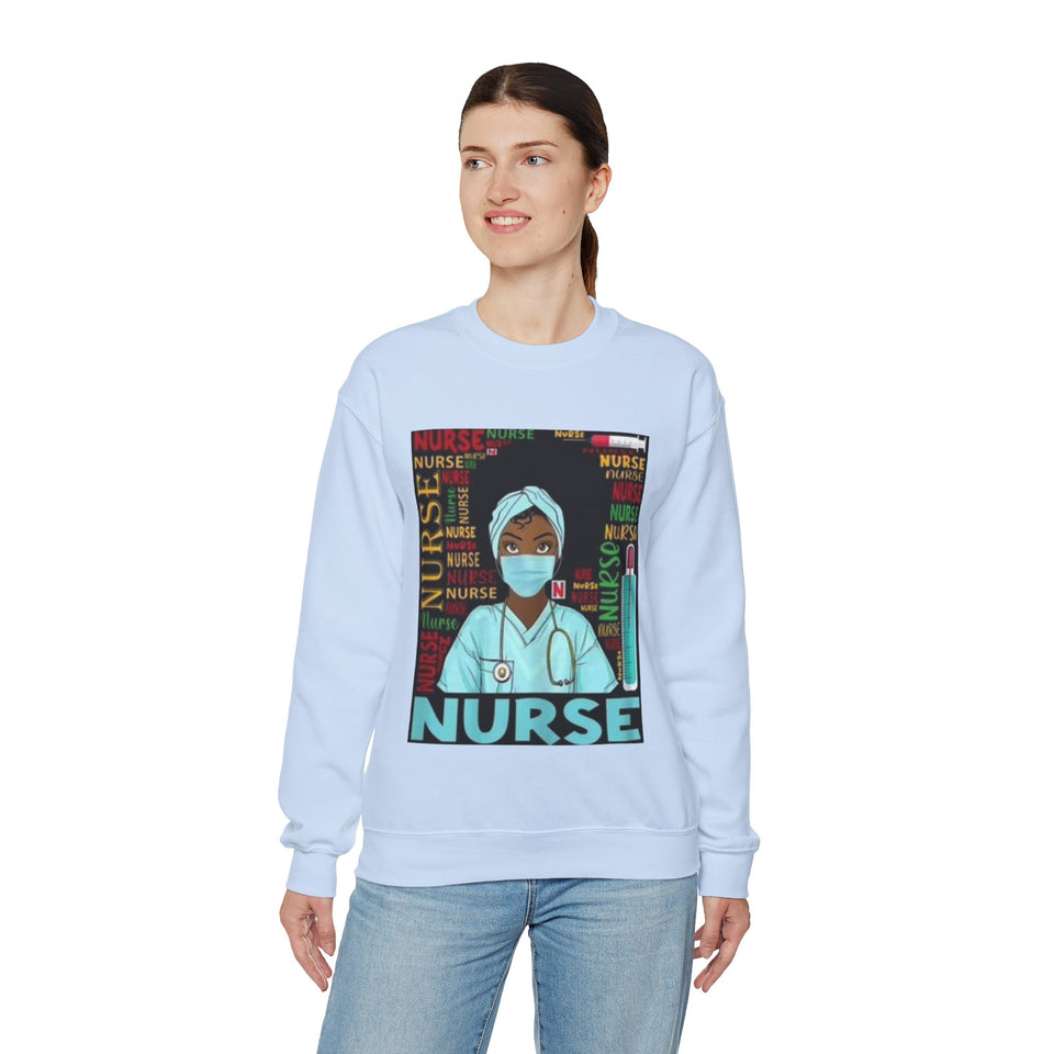Black Nurse Crewneck Sweatshirt