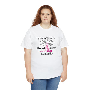 Breast Cancer Survivor Unisex Heavy Cotton Tee