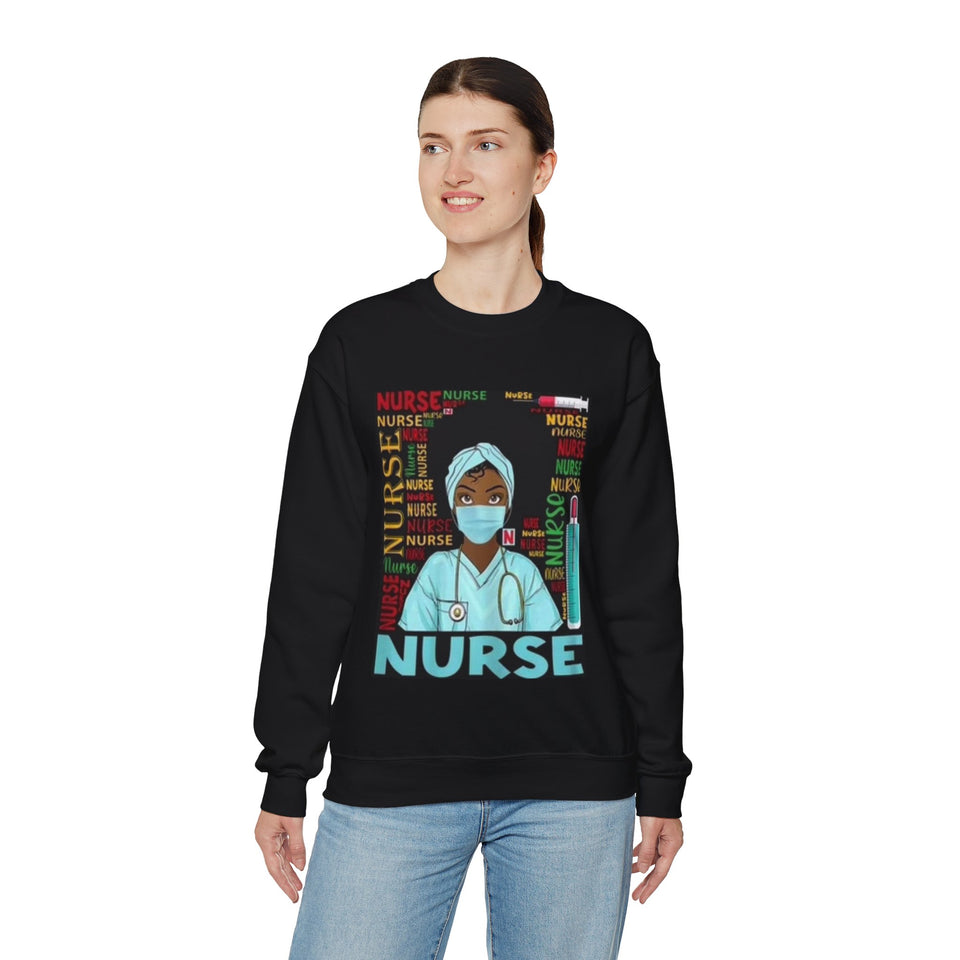 Black Nurse Crewneck Sweatshirt