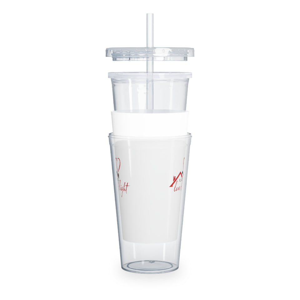 Love & Light Plastic Tumbler with Straw