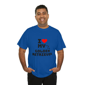 I Love My Golden Retriever Unisex Heavy Cotton Tee