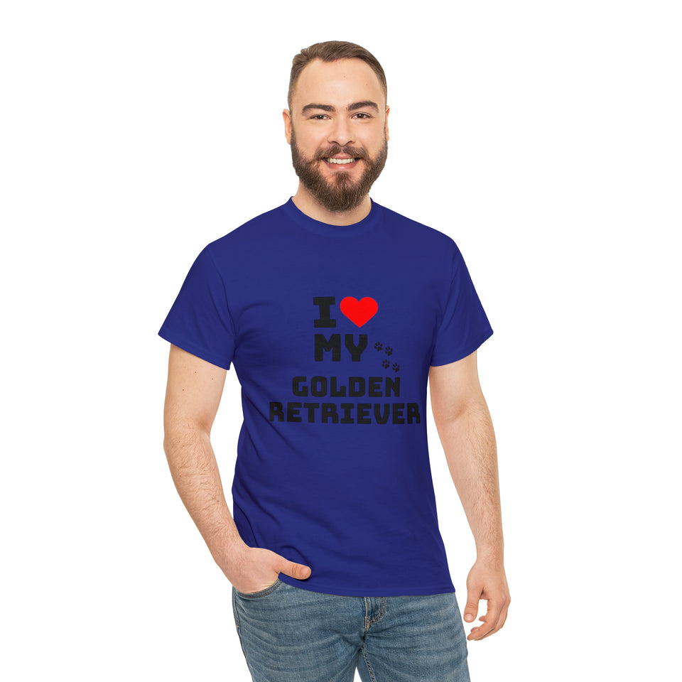 I Love My Golden Retriever Unisex Heavy Cotton Tee