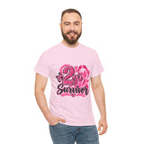 2 Yr Survivor Breast Cancer Awareness Unisex Heavy Cotton Tee
