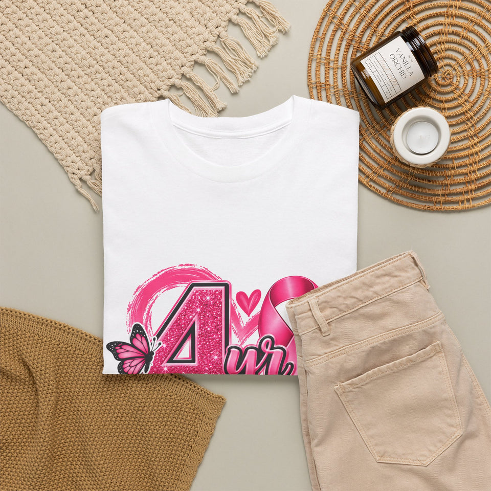 4 Yr Survivor Breast Cancer Awareness Unisex Heavy Cotton Tee