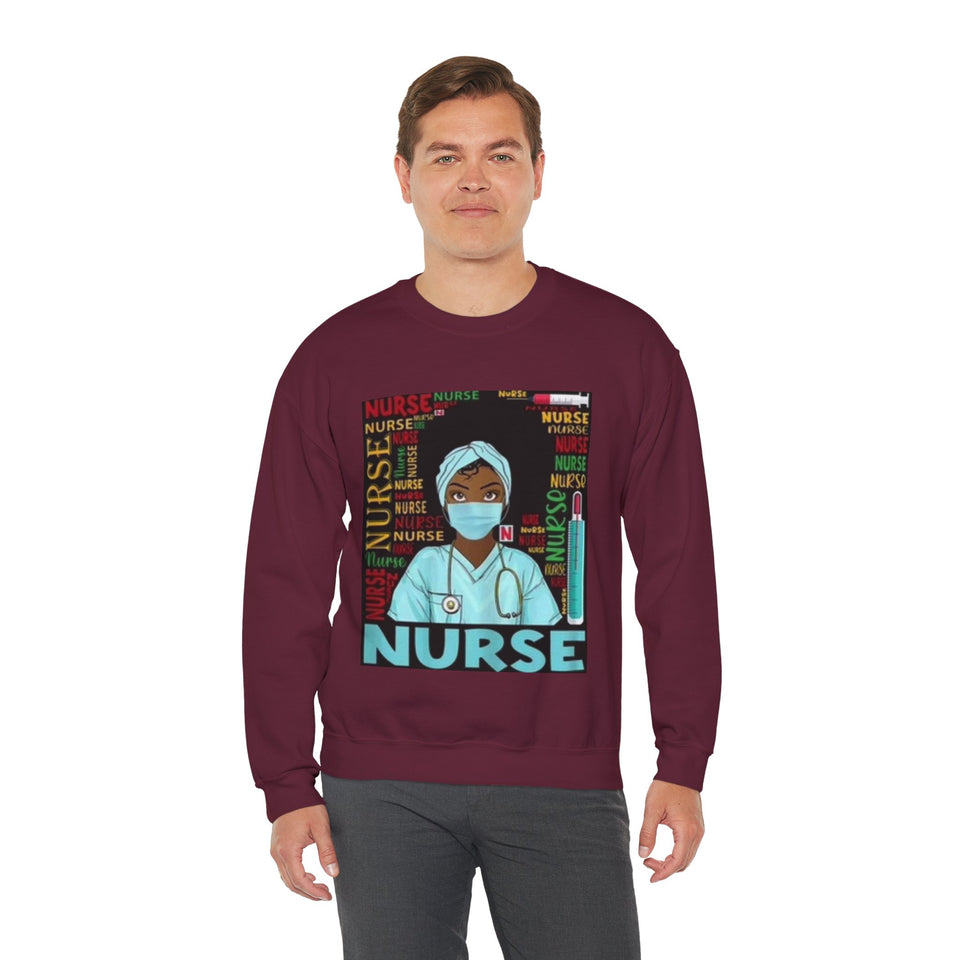 Black Nurse Crewneck Sweatshirt