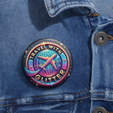 Travel With Glitter Custom Pin Buttons