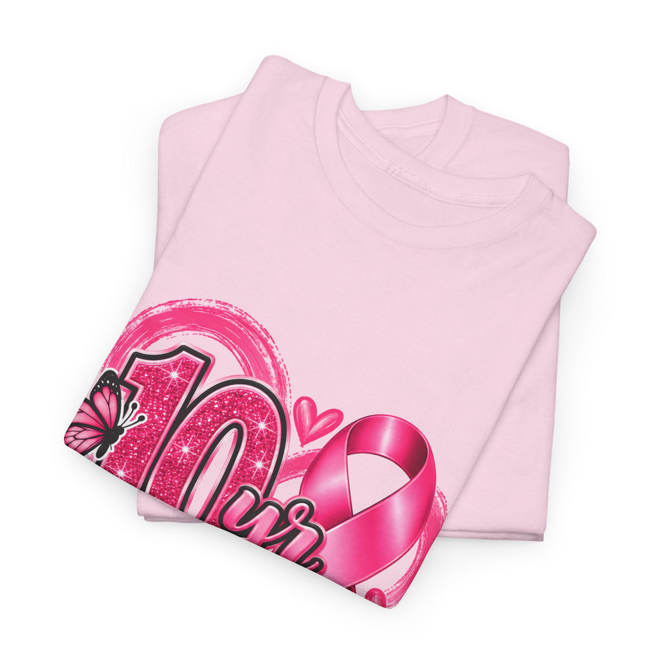 10 Yr Survivor Breast Cancer Awareness Unisex Heavy Cotton Tee