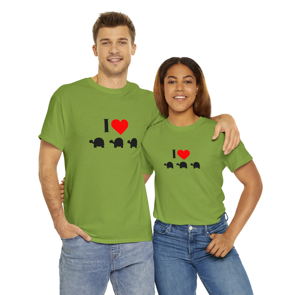 I Love Turtles Unisex Heavy Cotton Tee