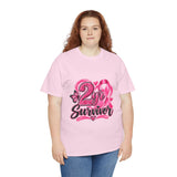 2 Yr Survivor Breast Cancer Awareness Unisex Heavy Cotton Tee