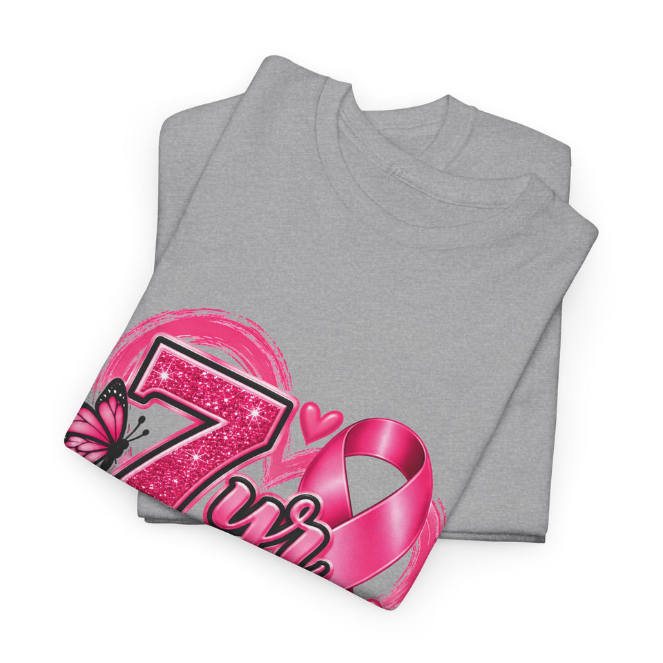 7 Yr Survivor Breast Cancer Awareness Unisex Heavy Cotton Tee