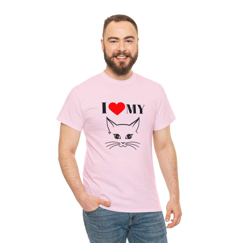 I Love My Cat Unisex Heavy Cotton Tee