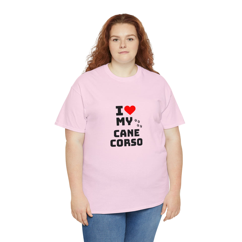 I Love My Cane Corso Unisex Heavy Cotton Tee