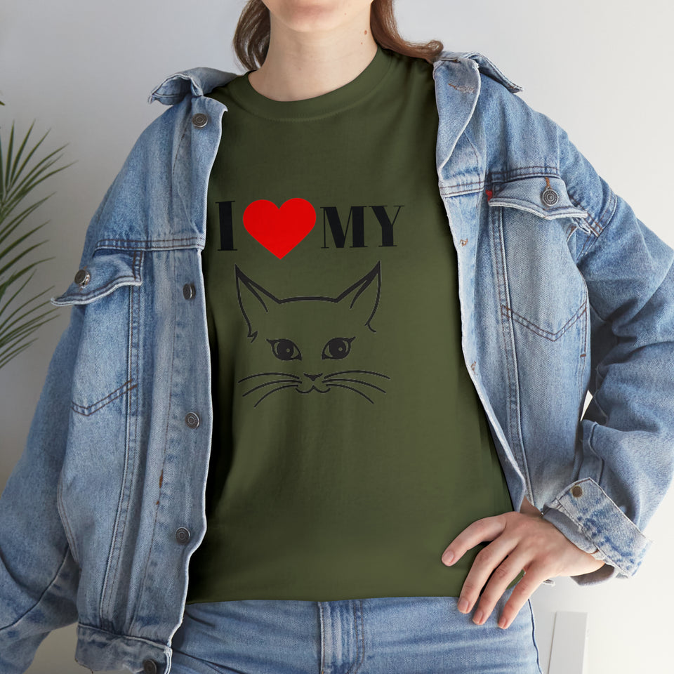 I Love My Cat Unisex Heavy Cotton Tee
