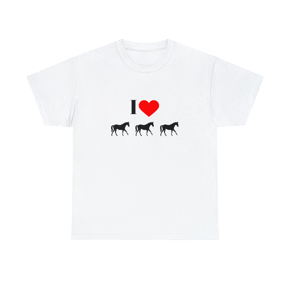 I Love Horses Unisex Heavy Cotton Tee