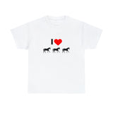 I Love Horses Unisex Heavy Cotton Tee