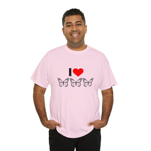 I Love Butterflies Unisex Heavy Cotton Tee