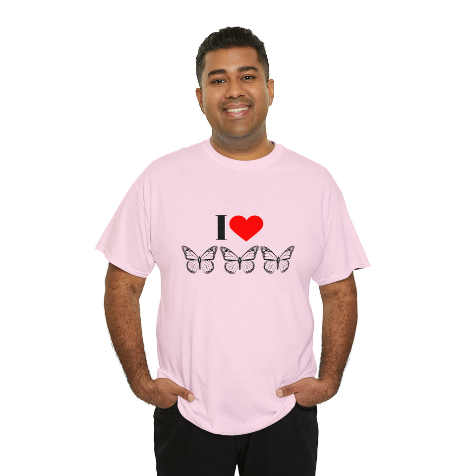 I Love Butterflies Unisex Heavy Cotton Tee