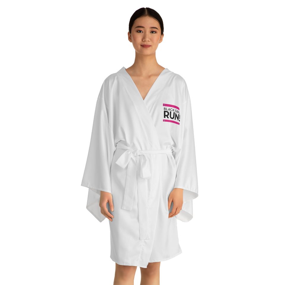 Black Girls Run Long Sleeve Kimono Robe (AOP)