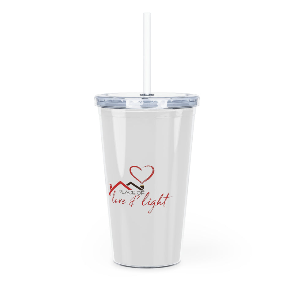 Love & Light Plastic Tumbler with Straw