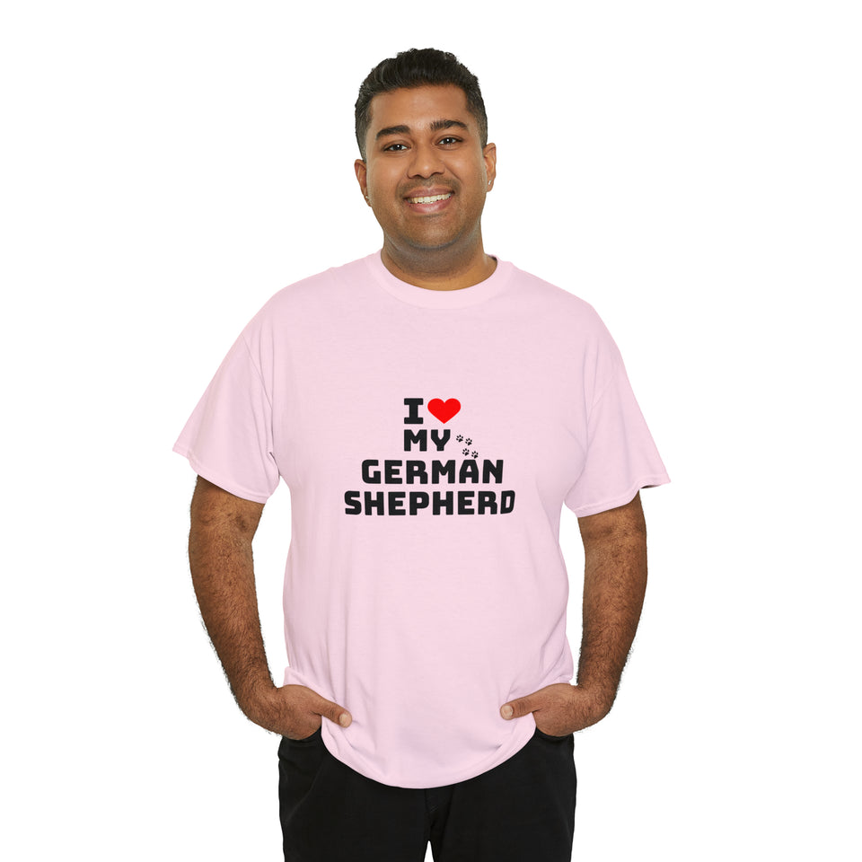 I Love My German Shepherd Unisex Heavy Cotton Tee