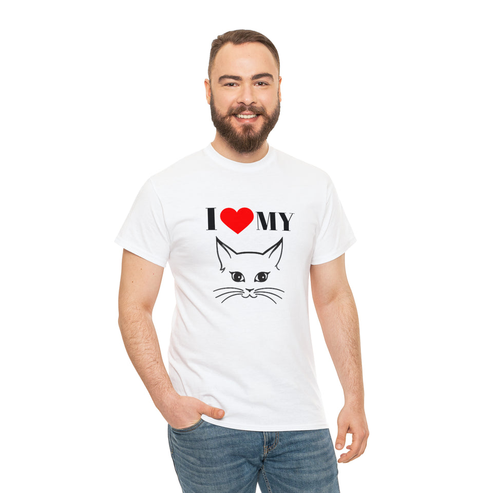 I Love My Cat Unisex Heavy Cotton Tee