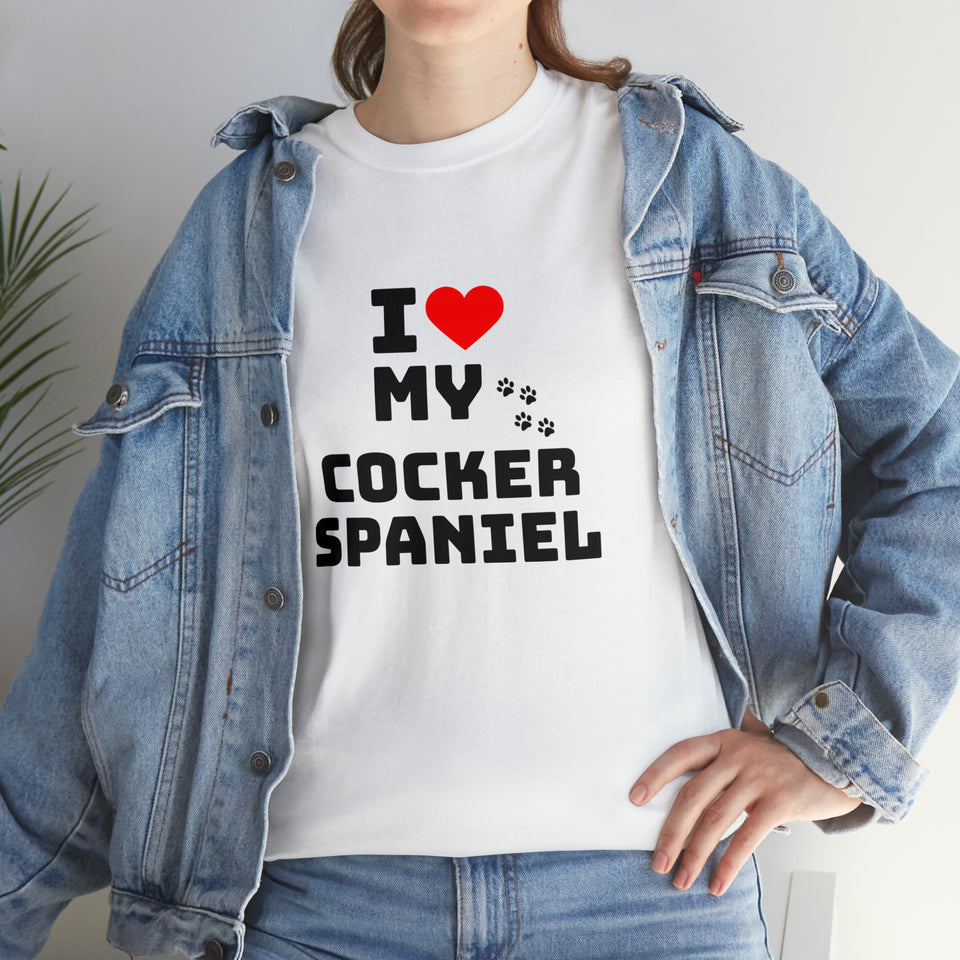 I Love My Cocker Spaniel Unisex Heavy Cotton Tee