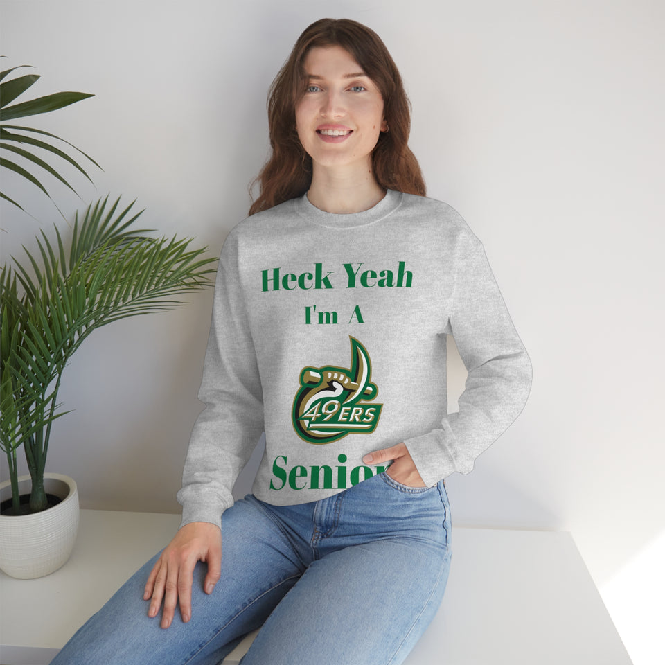 Heck Yeah I'm A UNCC Senior Unisex Heavy Blend™ Crewneck Sweatshirt