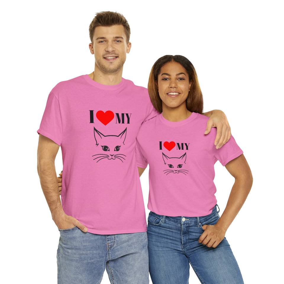 I Love My Cat Unisex Heavy Cotton Tee