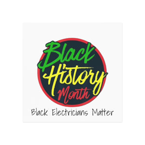 Black Electricians Matter Square Magnet