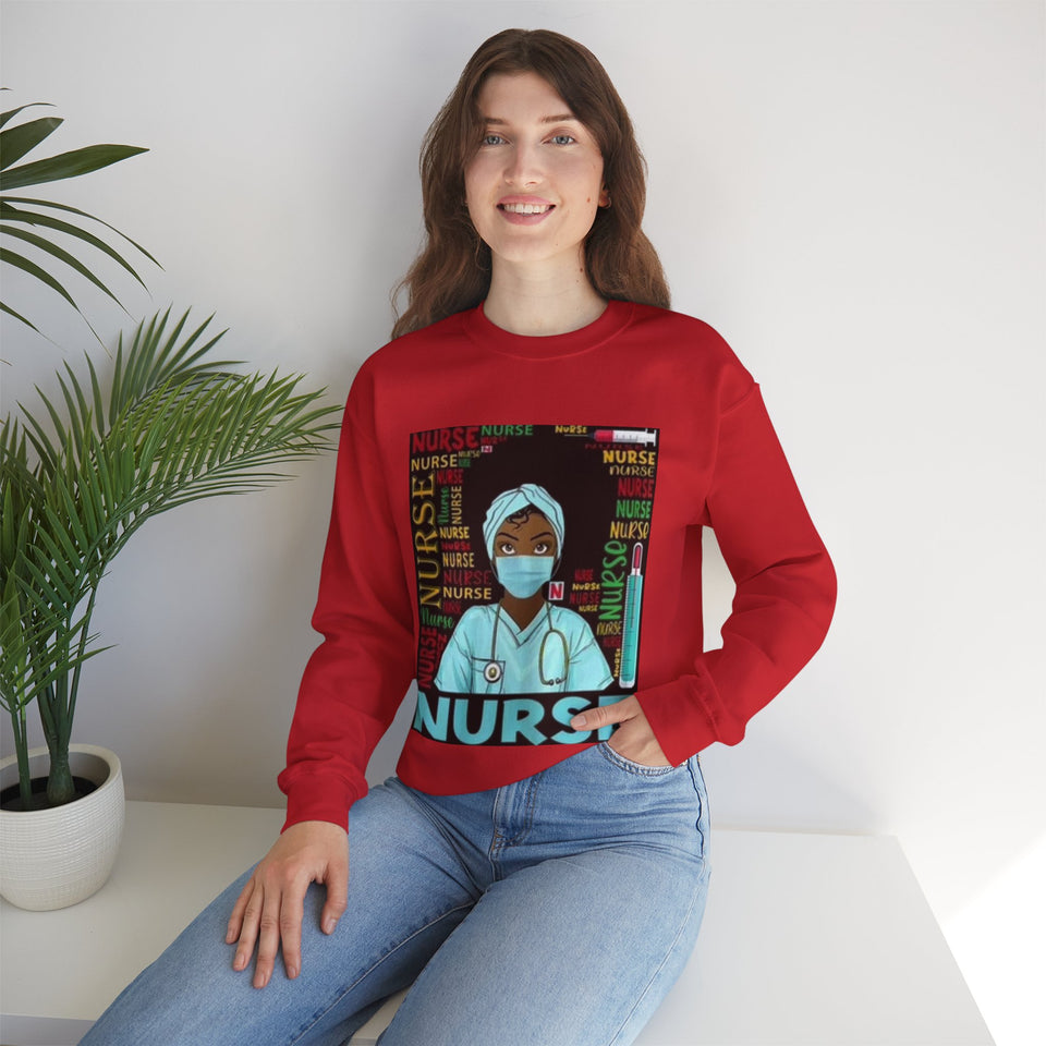 Black Nurse Crewneck Sweatshirt