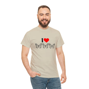 I Love Butterflies Unisex Heavy Cotton Tee