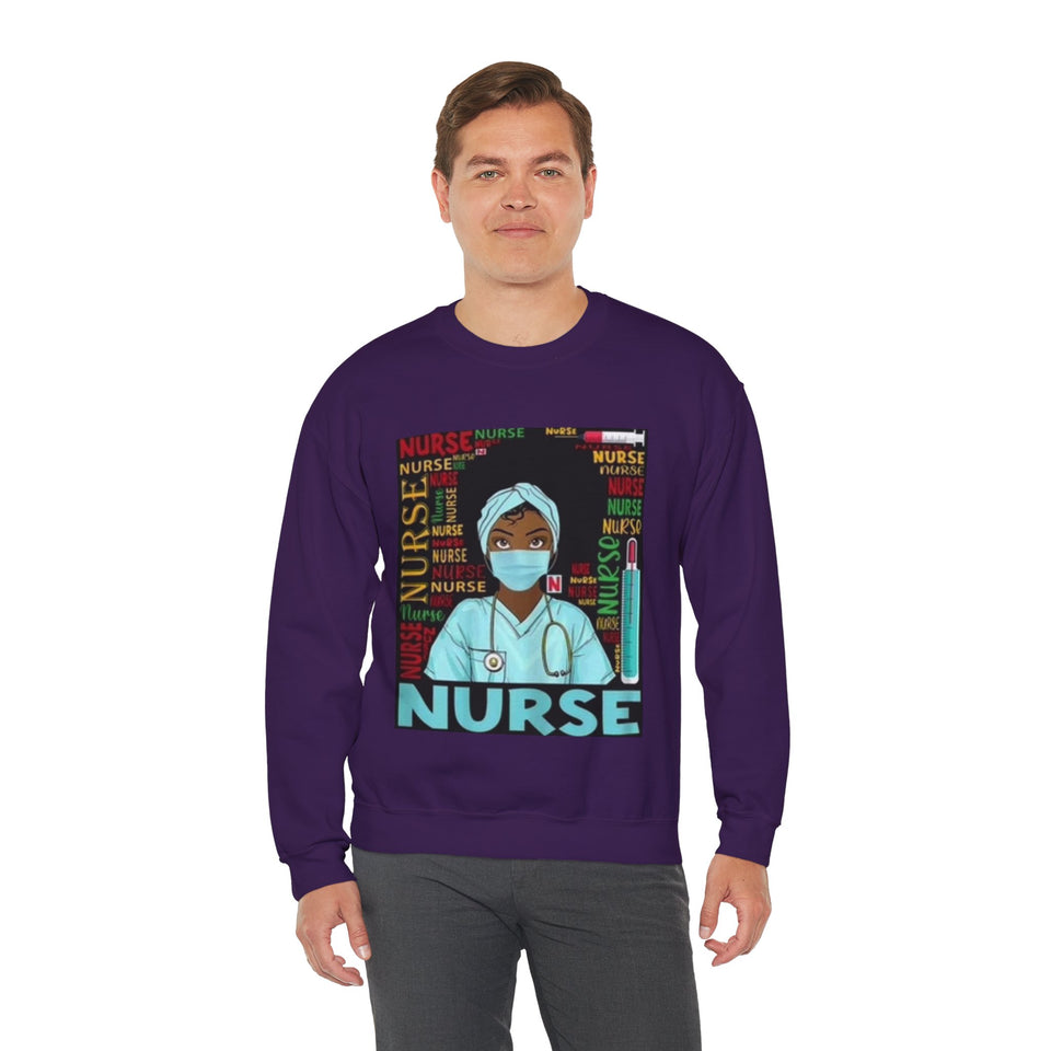 Black Nurse Crewneck Sweatshirt