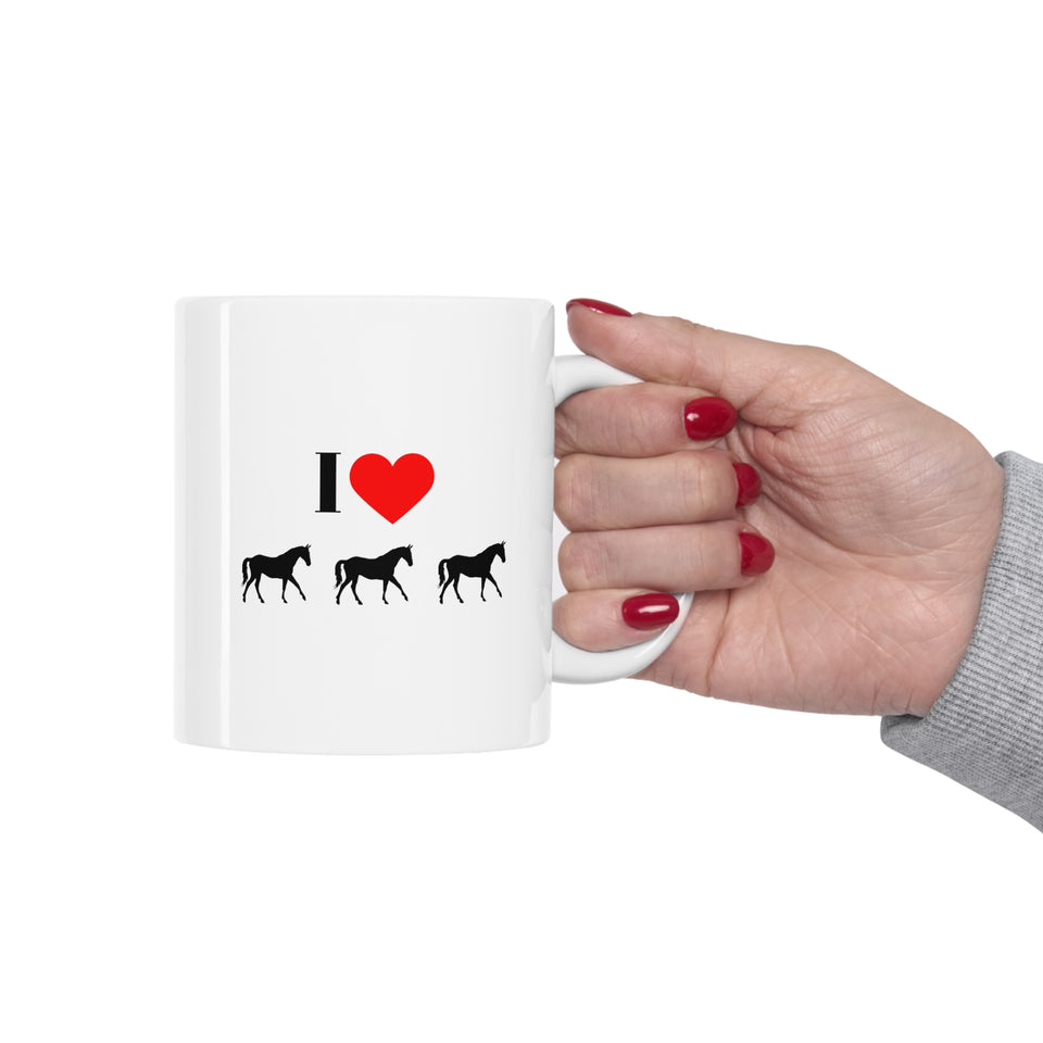 P Love Horses Ceramic Mug 11oz