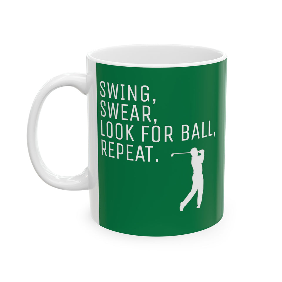 Golfer Swing Ceramic Mug, (11oz, 15oz)